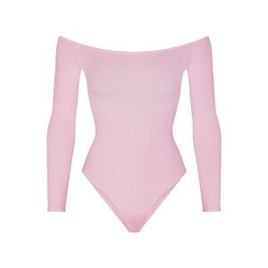 SKIMS L/XL ESSENTIAL OFF SHOULDER BODYSUIT CHERRY BLOSSOM